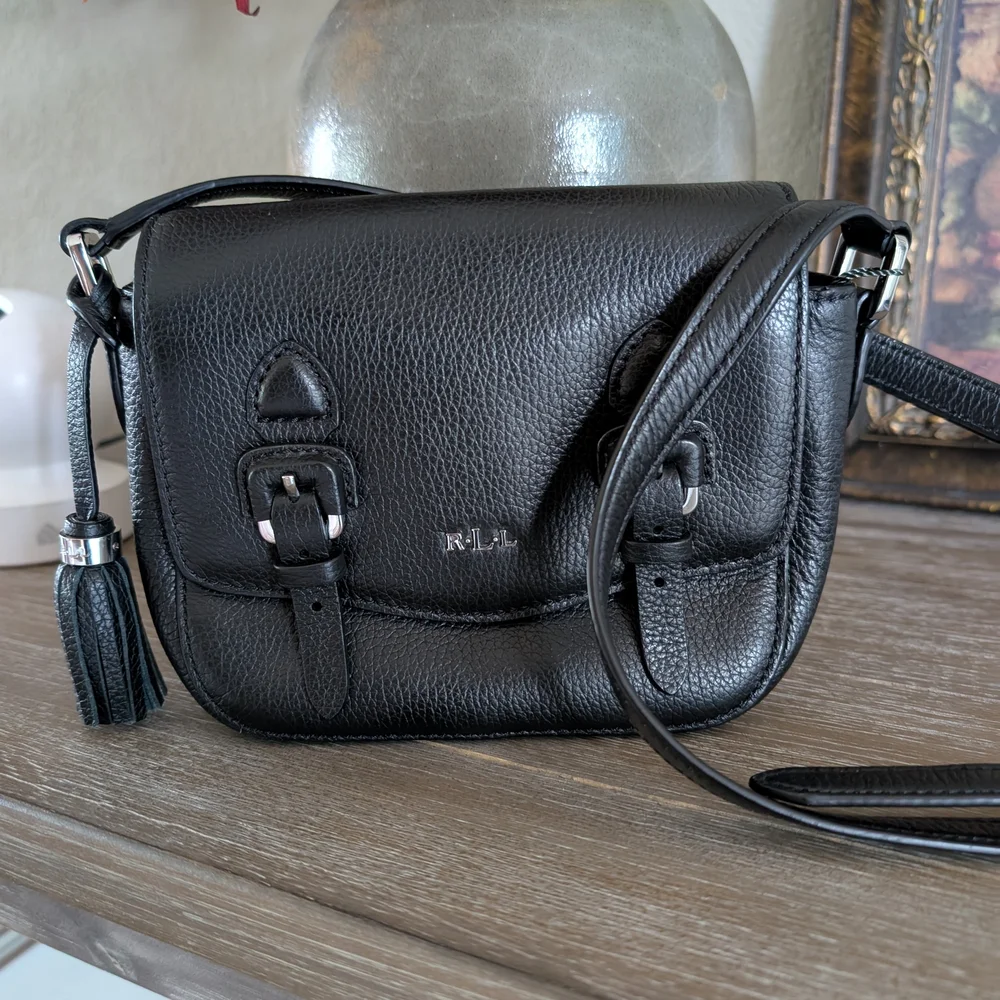 Ralph Lauren Black Leather Crossbody Bag - Picture 2 of 9